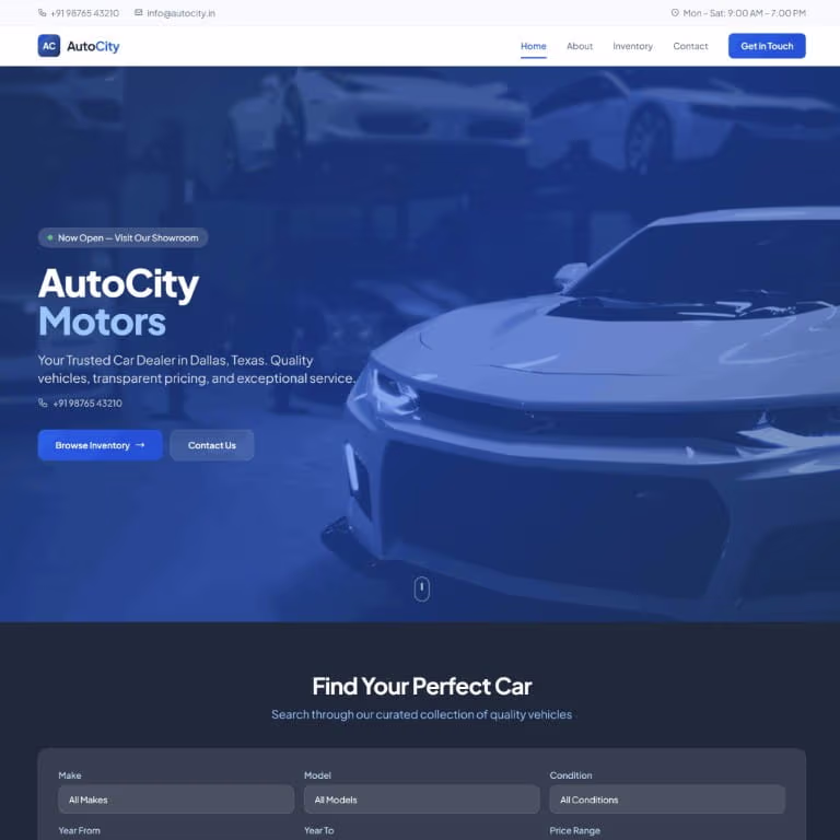 Clean Slate — Modern & Clean used car dealer website theme by SPARQsites