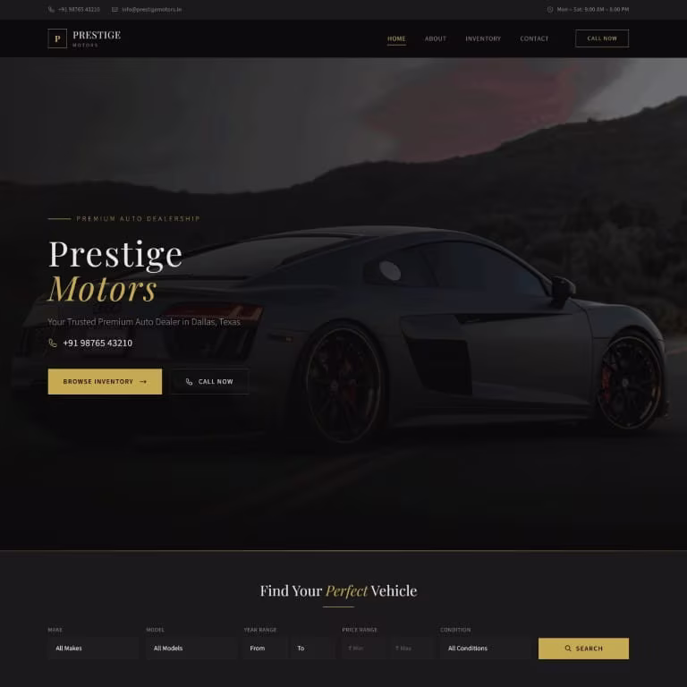Midnight Elegance — Premium & Dark used car dealer website theme by SPARQsites
