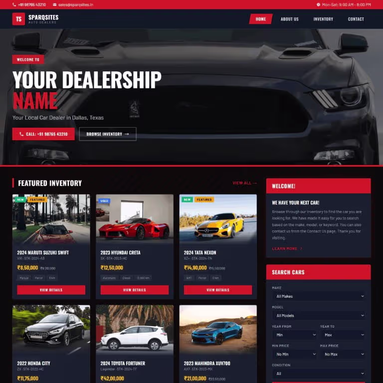 Redline — Classic Performance used car dealer website theme by SPARQsites